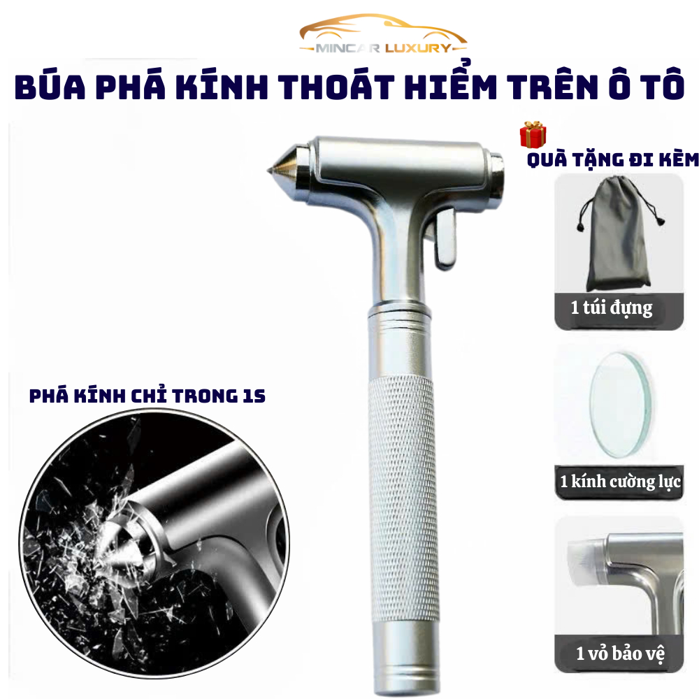 ค้อนทุบกระจกหนีรถยนต์ทําจากโลหะคุณภาพสูงพร้อมกระจกนิรภัยแบบทดสอบ - มินคาร์