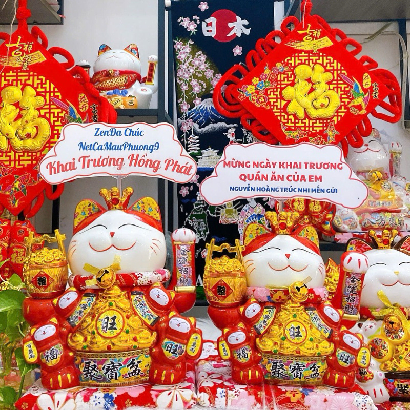 God of Fortune Cat Lucky Guest Maneki Neko Ceramics ของขวัญสําหรับการเปิดแกรนด์ พิธีขึ้นบ้านใหม่ และ