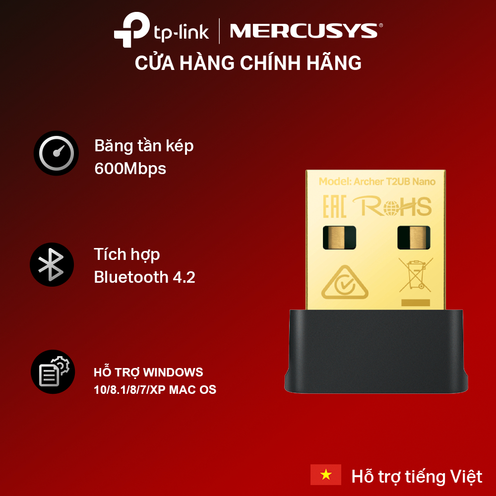 [เร็ว] TP-Link Archer T2UB Nano Bluetooth 4.2 AC 600Mbps USB Wifi Adapter