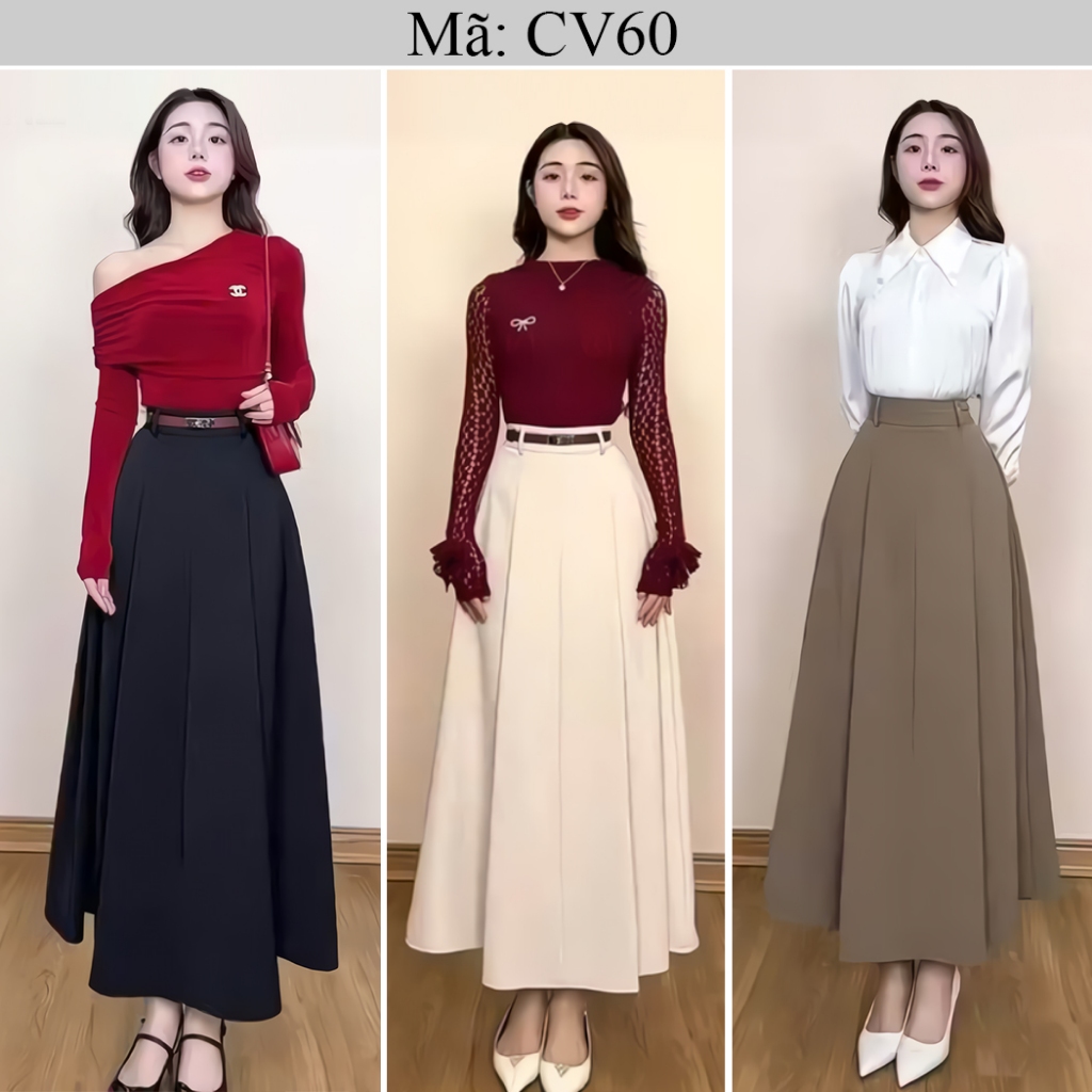 CV60 : กระโปรงบานยาว 90 ซม. คอนซีลเลอร์ แฟลต - BELT NOT INCLUDED