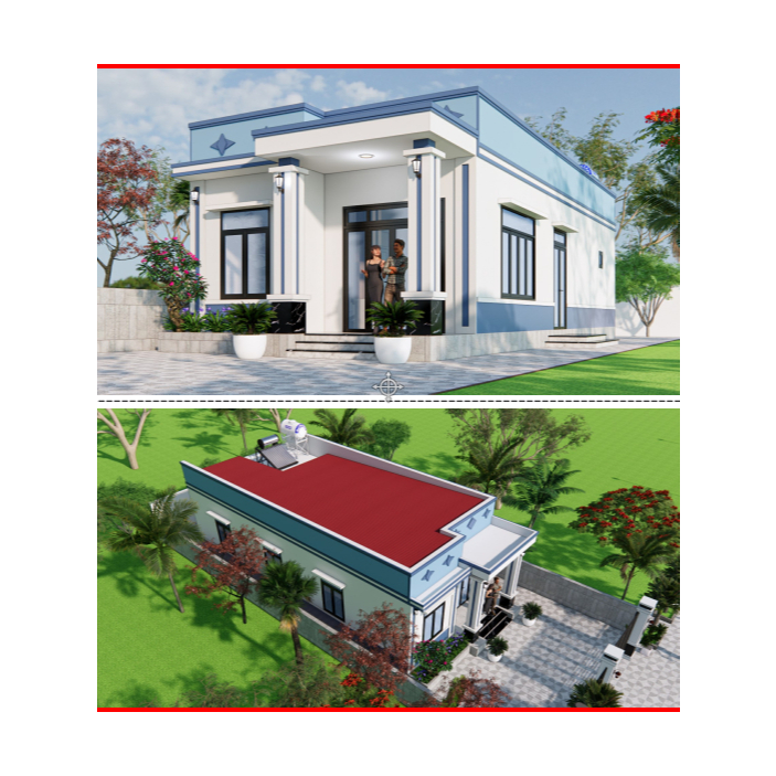 Dk241 7x15m 4th Level House Design Drawing พร้อมหลังคาพิมพ์บนกระดาษ A3, Full 3D สี, สถาปัตยกรรมบ้านท