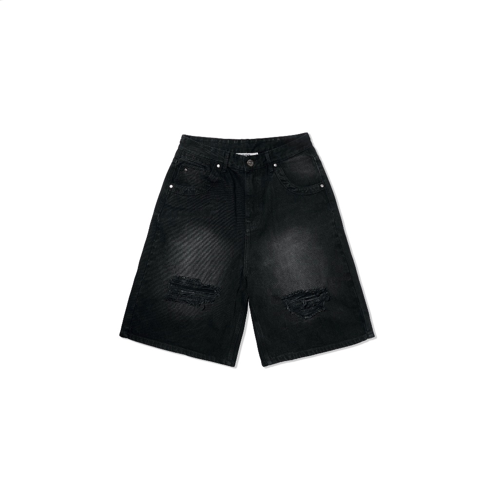 HADES Blackout Distress Wash Jean Shorts - กางเกงยีนส์ขาสั้นแบรนด์ HADES ของแท้