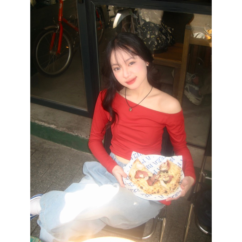 Moodie - MERRY TOP - SILK RIBBED LONG SLEEVES