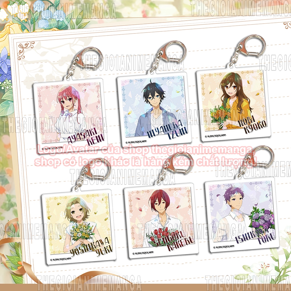ซื้อ 1 แถม 1 (HOLDING FLOWERS) HORIMIYA mica พวงกุญแจในจิบิ อะนิเมะการ์ตูนอะคริลิค