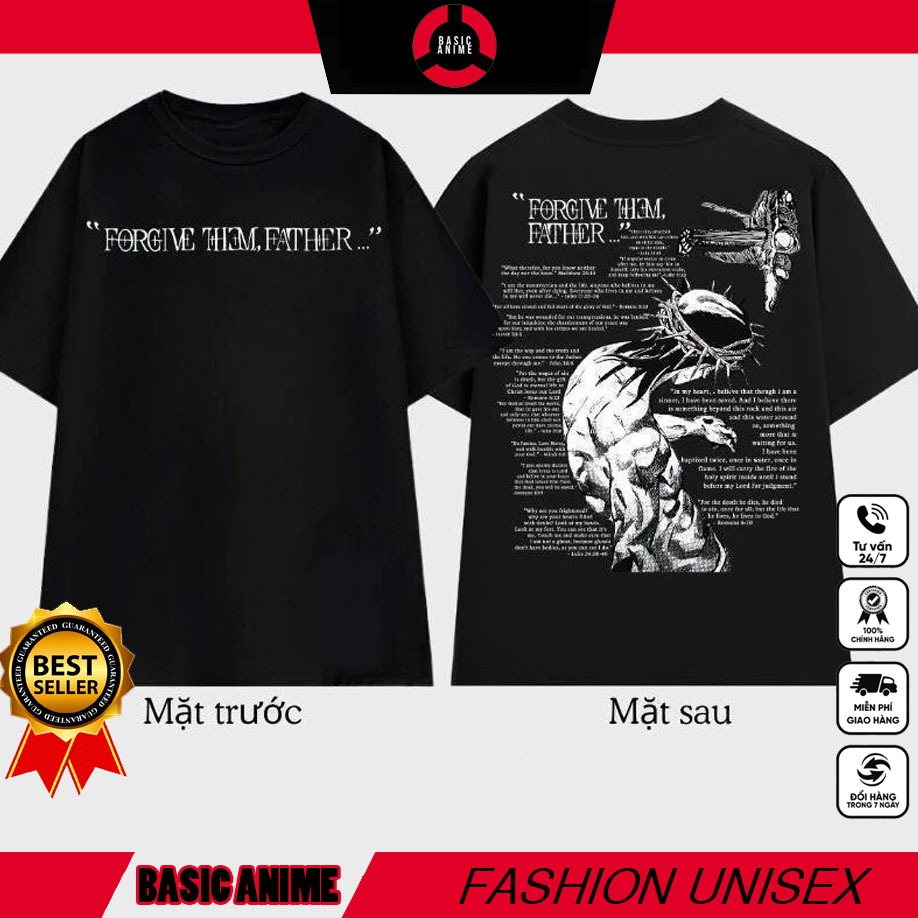 เสื้อยืดลายภาพ Jesus Jojo, Forgive Them Father - BLACKPINK - meme Blue Archive: Nig & ga - อบอุ่นและ