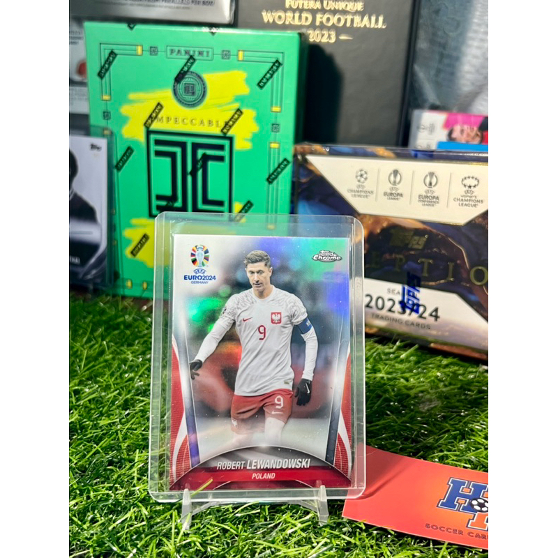 Lewandowski Refractor Topps Chrome Euro 2023/24 การ์ดฟุตบอล