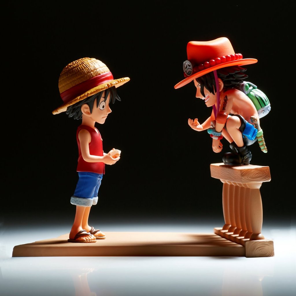 ONE PIECE WORLD COLLECTABLE FIGURE LOG STORIES-MONKEY.D.LUFFY & PORTGAS.DACE-