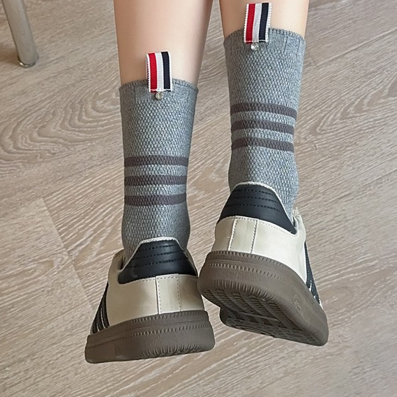 Thome Browne ถุงเท้าแสตมป์และ 3 เส้น Made of Soft Cotton ไม่ร้อนและเกิดกลิ่นเท้า Hot2024qcc