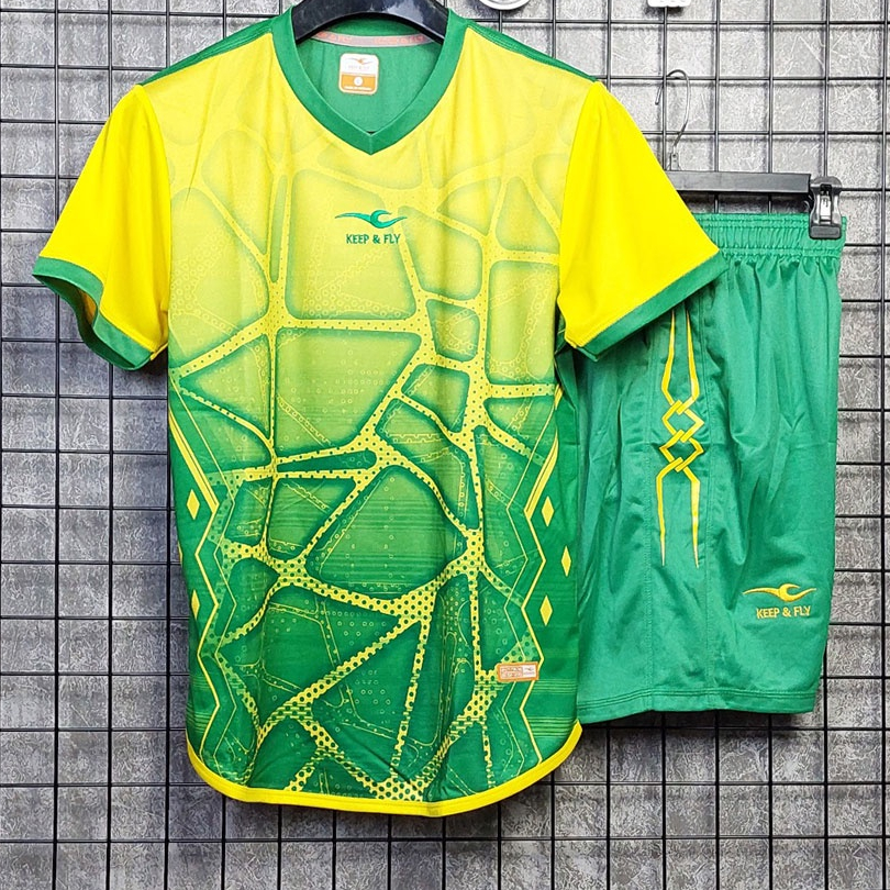 K&F – Picco Logo-Free Soccer Clothing – Yellow Leaf - ชุดกีฬาฟุตบอลสําหรับบุรุษและสตรีคุณภาพสูงใหม่