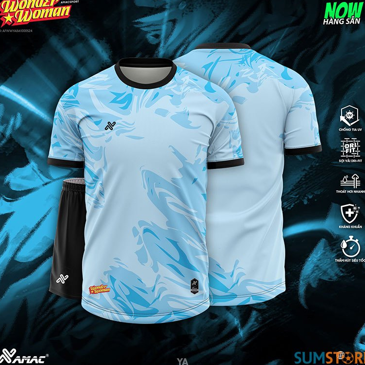 ชุดฟุตบอลกีฬา Amac Wonder Woman Ya - เสื้อกีฬาลายตารางหมากรุกงา