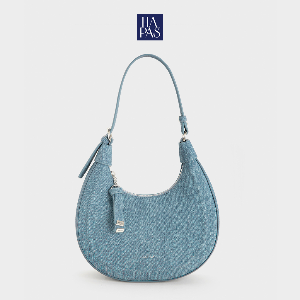 Line Embossed Jeans Hobo Handbag Size 23 HAPAS