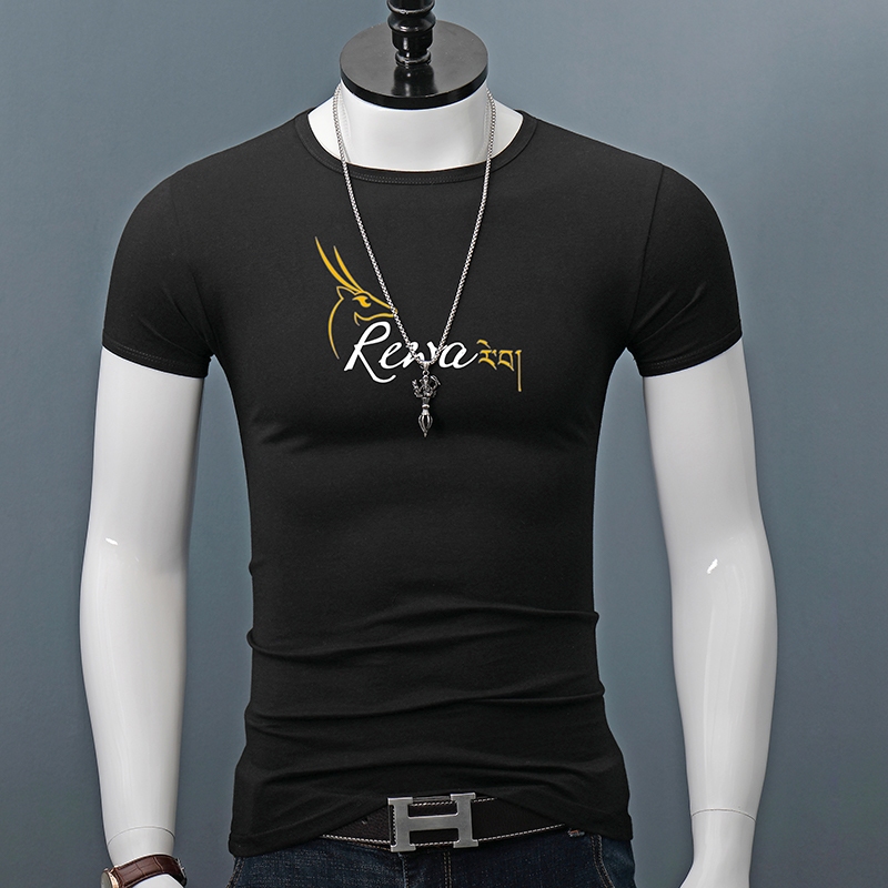 TheLynh mens slim fit เสื้อยืดยางยืดเย็นคอแฟชั่น REWA 27