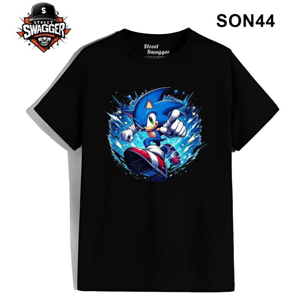Street Swagger Brand Collection เสื้อยืดการ์ตูน Sonic the Hedgehog เสื้อยืด Unisex SON44