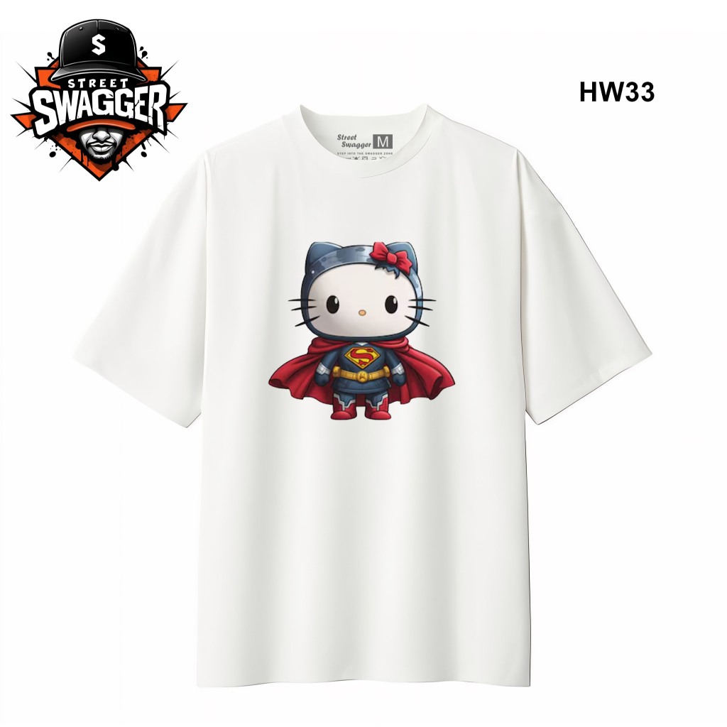 Brand Collection เสื้อยืดสีขาว Hello Kitty เสื้อยืดการ์ตูนน่ารัก HW20 HW33
