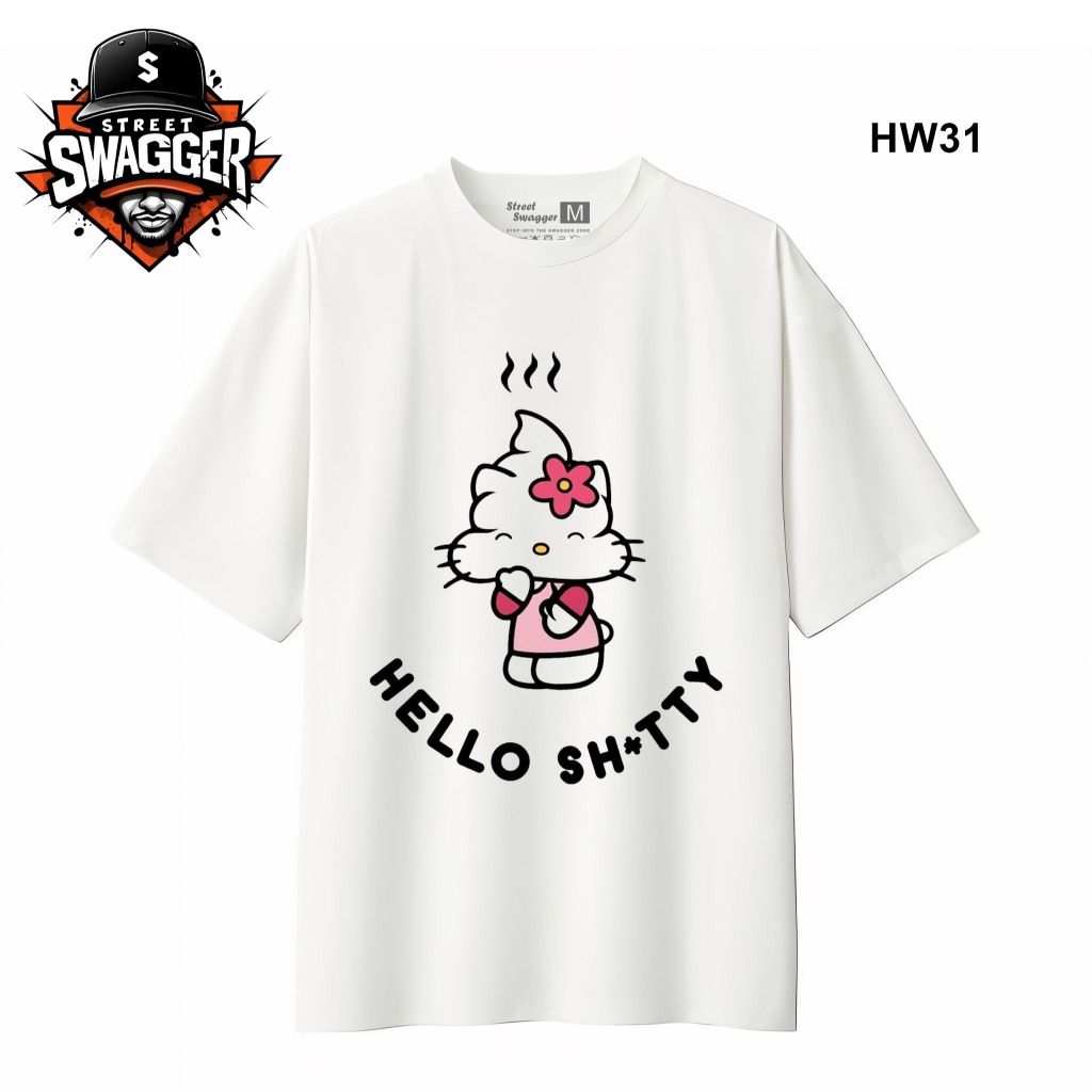Brand Collection เสื้อยืดสีขาว Hello Kitty เสื้อยืดการ์ตูนน่ารัก HW26 HW31