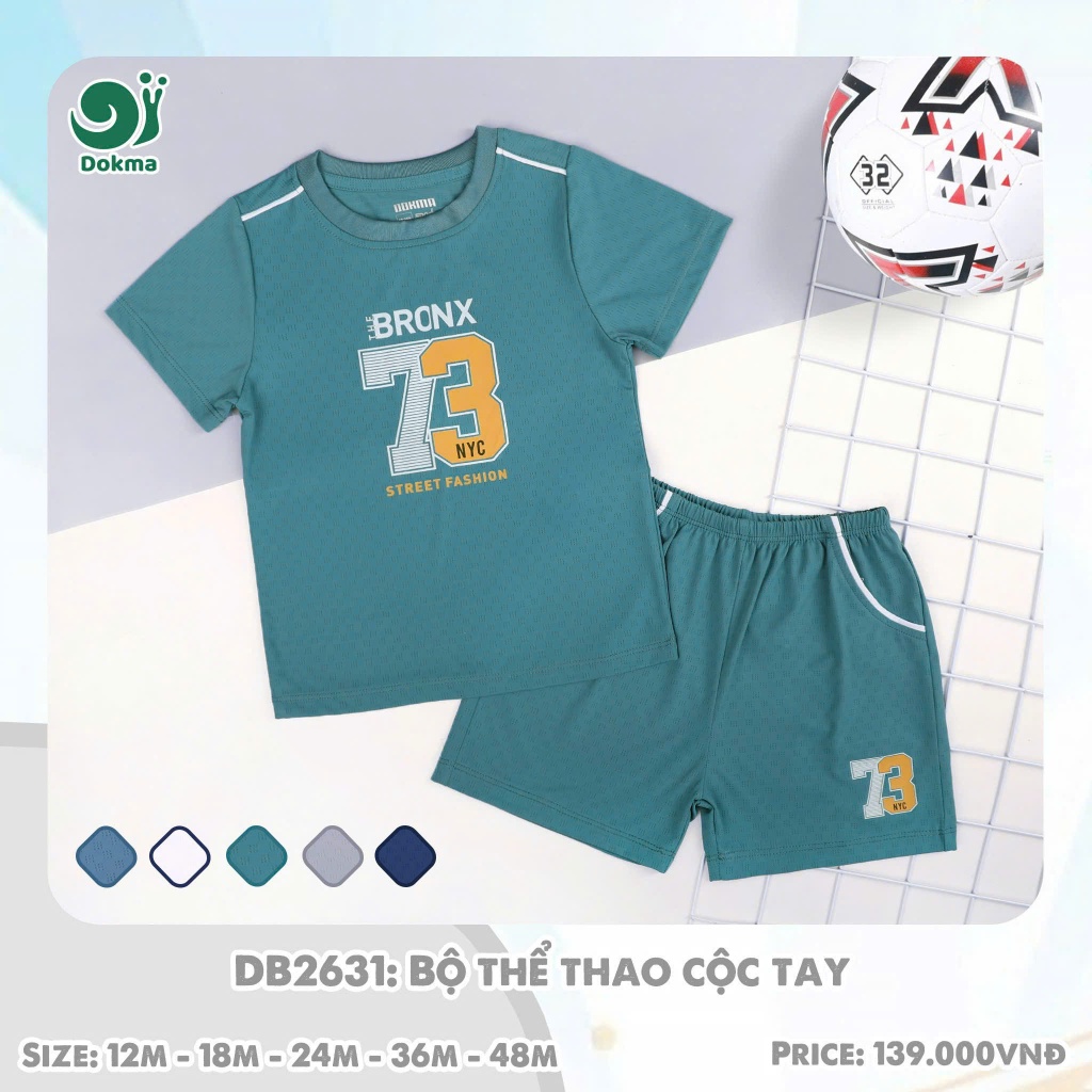 Dokma DB2629,DB2631 DB2630(12-48M) ชุดกีฬาแขนกุดระดับไฮเอนด์