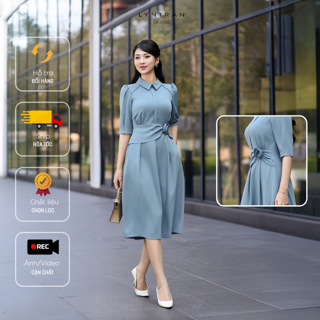 ชุดเดรสสํานักงานดีไซน์ประณีต ดีไซน์ LYNTRAN DX-4366L