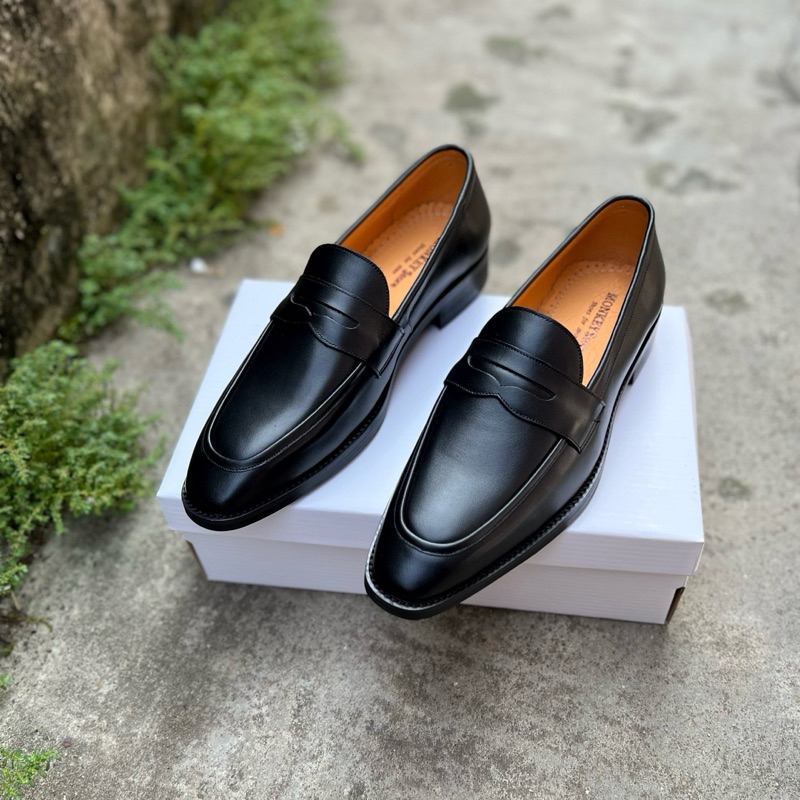 รองเท้าชุดเดรสหนังผู้ชาย, Penny Loafers Office Shoes - รหัส Mk03
