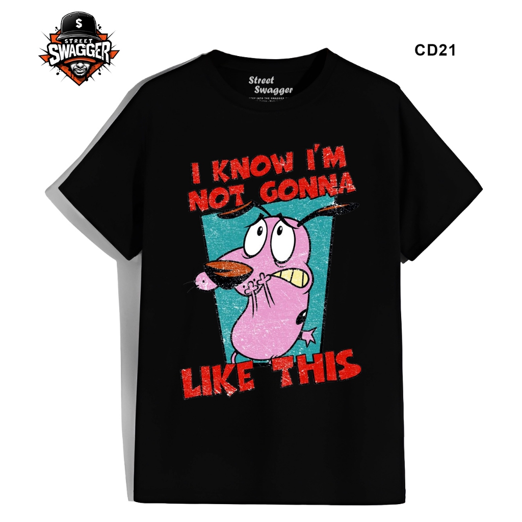 Street Swagger Brand Collection of Courage The Cowardly Dog เสื้อยืด เสื้อยืดลายการ์ตูน CD21 CD21