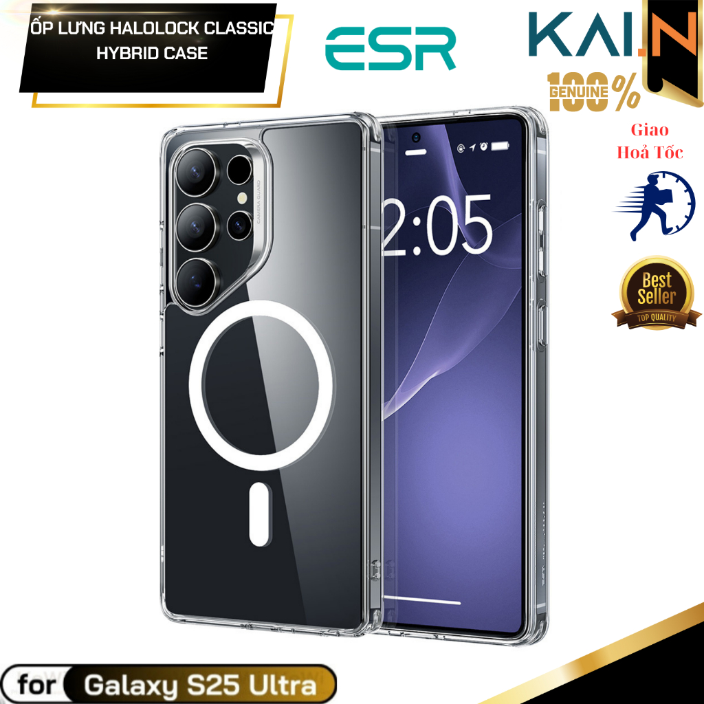 เคสใสชาร์จแม่เหล็ก Samsung Galaxy S25 Ultra/ S25 Plus, เคส ESR HaloLock Classic Hybrid
