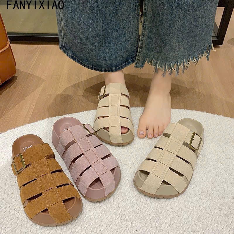 [TYPE 1 - GENUINE SOLE] VIKING รองเท้าแตะผู้หญิงสายหนังทอ 3 สีอ่อนเยาว์ที่กําลังมาแรง