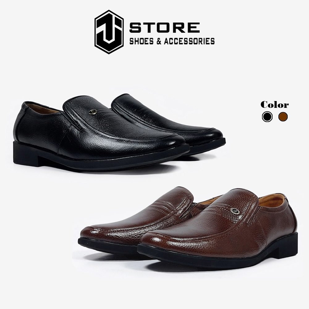 J1 Mens Middle-Aged Western Shoes, Mens Middle-Aged Shoes Full Cowhide Rubber Sole Size 38-44