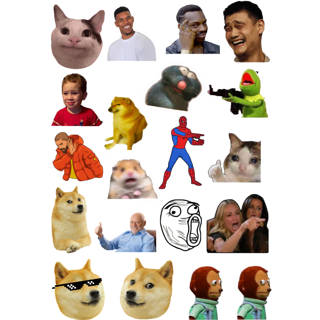 ชุดสติ๊กเกอร์สติ๊กเกอร์สติ๊กเกอร์ 40 ชิ้น MEME, Meme Ricardo, Doge Meme, สติ๊กเกอร์แล็ปท็อป, สติ๊กเก