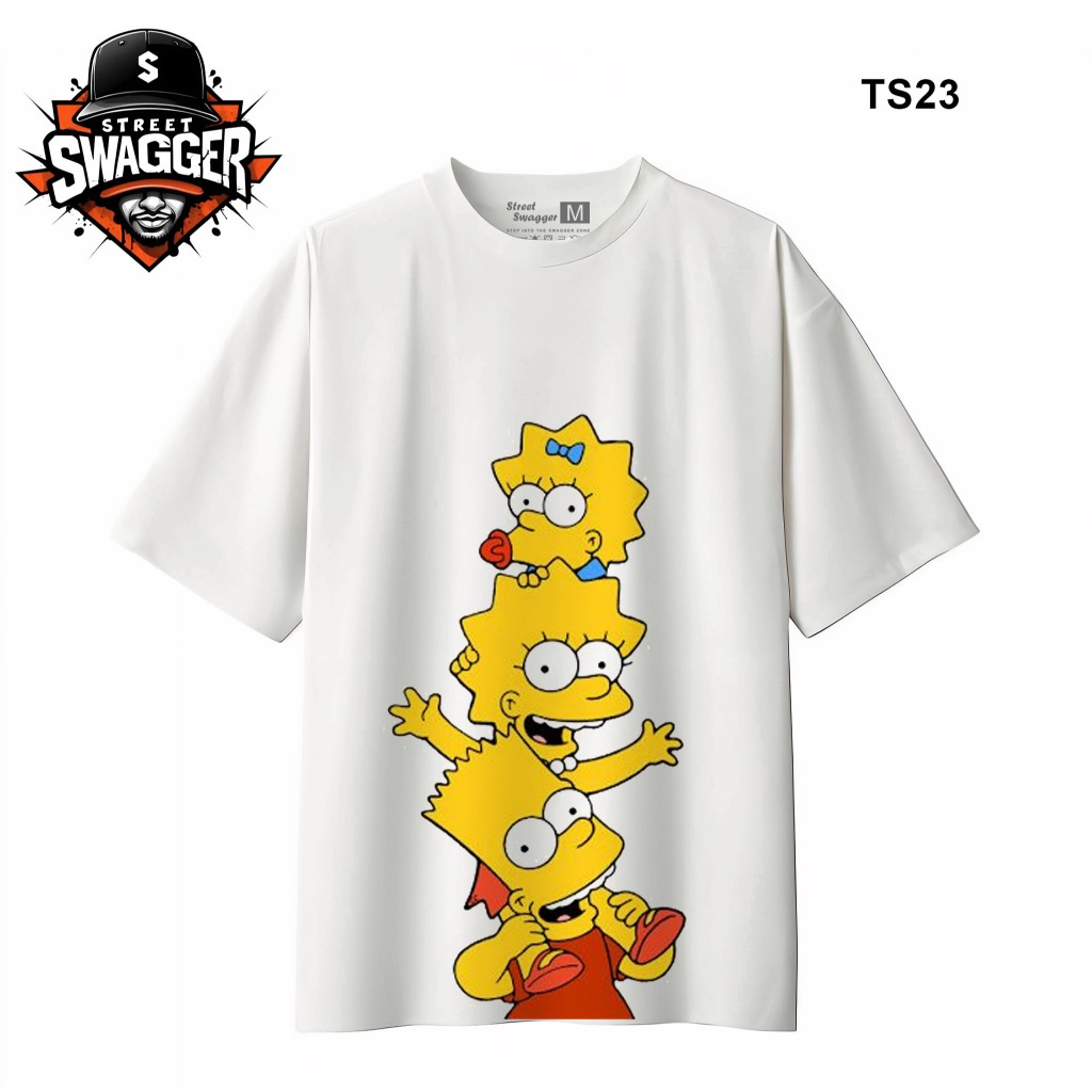 Street Swagger Brand Collection เสื้อยืดการ์ตูน The Simpsons เสื้อยืด TS23 น่ารัก