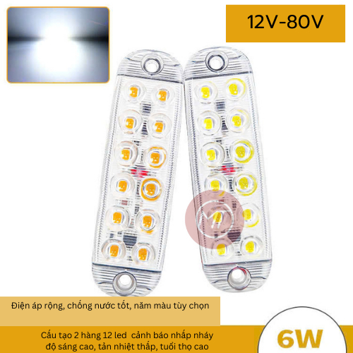 ไฟเตือน Led 12 หลอด 12-80v t5v8 เฉพาะสําหรับรถยนต์และรถบรรทุก [T]