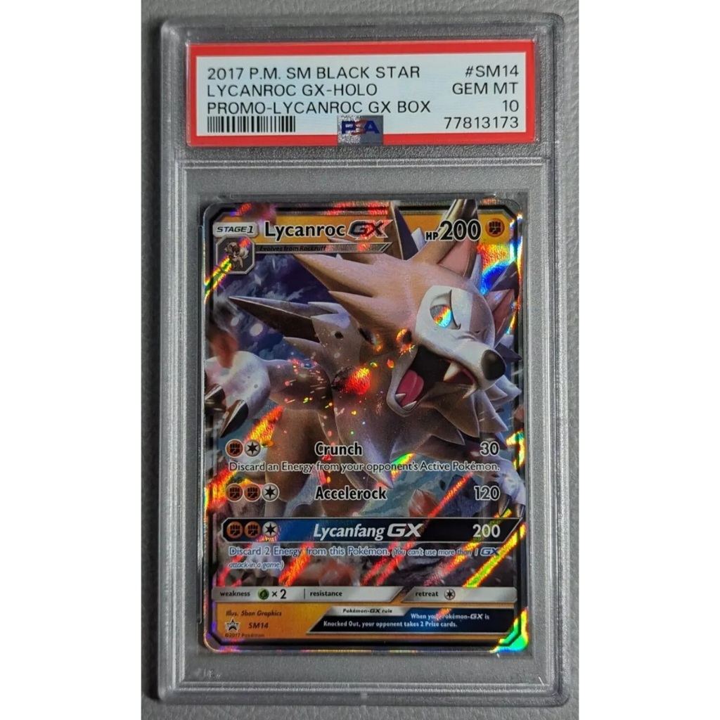 Psa Card 10 GEM MINT Lycanroc GX 2017 Lycanroc GX Box Black Star Promo SM14 Pokémon EN d64 19