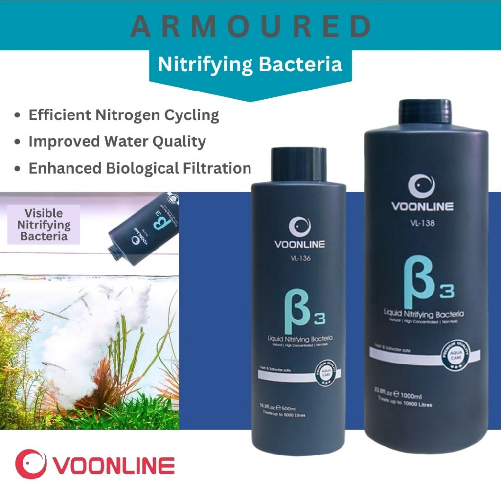 จุลินทรีย์ voonline B3 เข้มข้น clarify น้ําตู้ปลา รองรับการย่อยอาหาร ย่อยสลายอาหารที่เหลือ