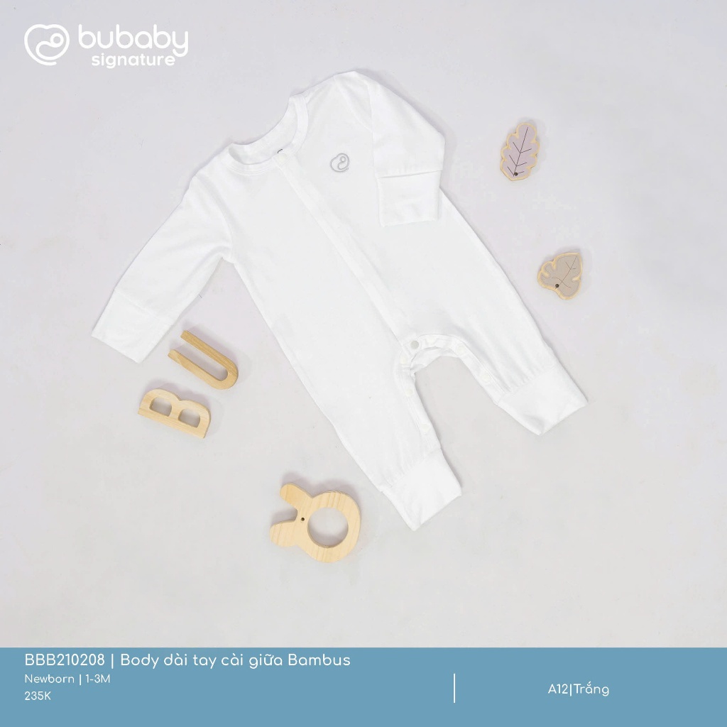 [Bu baby] - ชุดบอดี้สูท Bubaby แขนยาวระดับกลาง Bubaby210208 สําหรับเด็กชายและเด็กหญิง แรกเกิด ถึง 3 