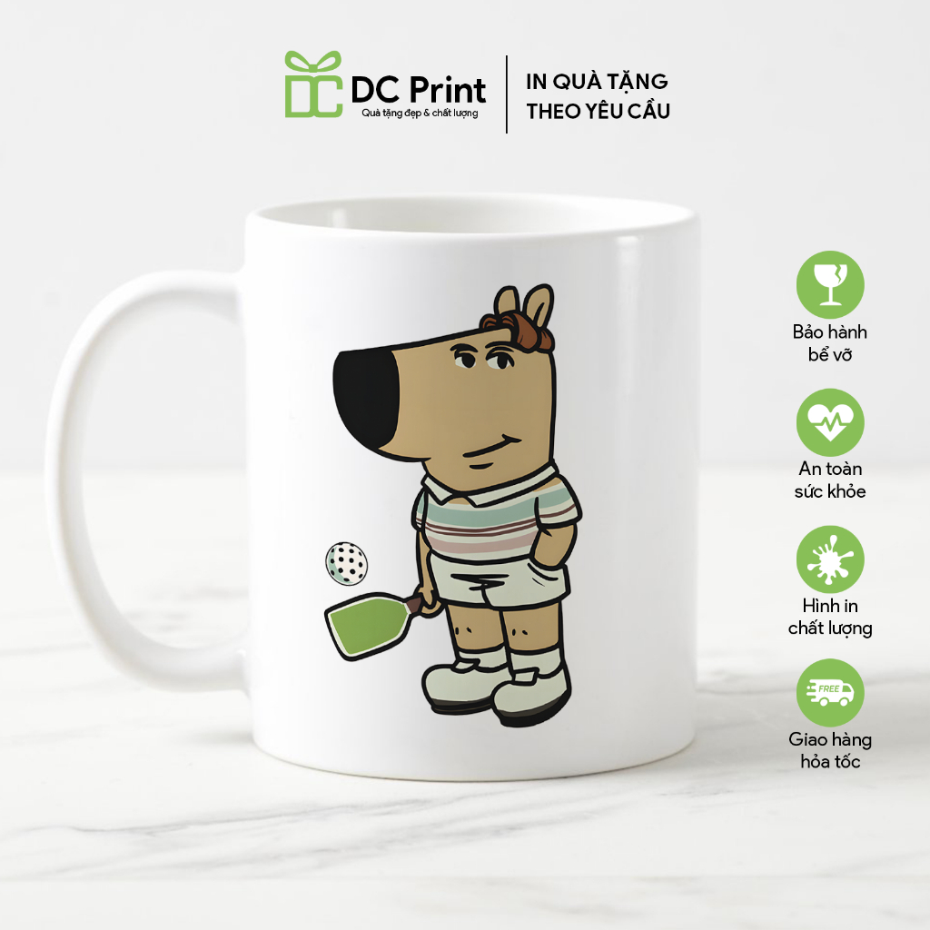 Chill Guy Pickleball Ceramic Cup, Chill Guy Ceramic Cup, Pickleball Ceramic Cup