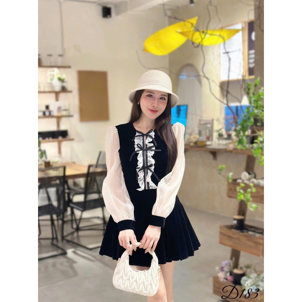 น่ารัก เบา สลิม คอนซีลเลอร์ ขนาดใหญ่ 50-90KG Ladys Dress - D183 - U Xinh Store (ลูกไม้หิมะฝน)