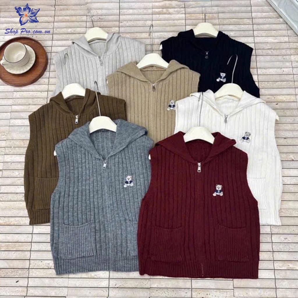 Gile สําหรับผู้หญิงพร้อมกระเป๋ามีฮู้ดปักหมี B Zipper สไตล์เกาหลีสวย QC Products Shop Pro GL30K