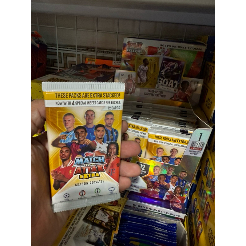 [ แพ็คขายปลีก 4 เม็ด ] 1x Match Attax Champions League EXTRA 2024/25 24/25 (แพ็ค 12 ใบ) (4 เม็ด/ 4 ใ