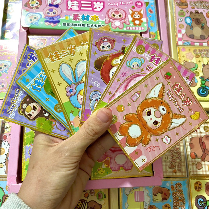 Combo 10 เล่ม BABY THREE Sticker หนังสือตกแต่งสุดน่ารัก หมายเลข pretty BABY