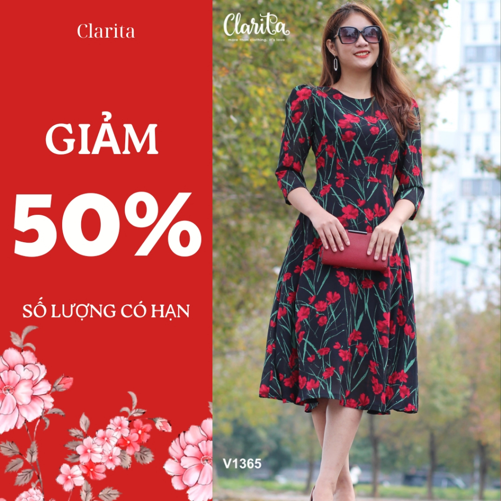 Clarita Design เดรสเอวชีฟอง รหัส V1365