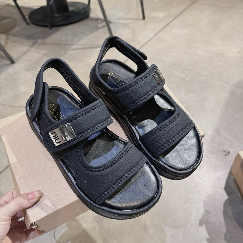 STRIPED BREAD SAND IN SOFT LEATHER BREAD SOLE 5ซม. สูง