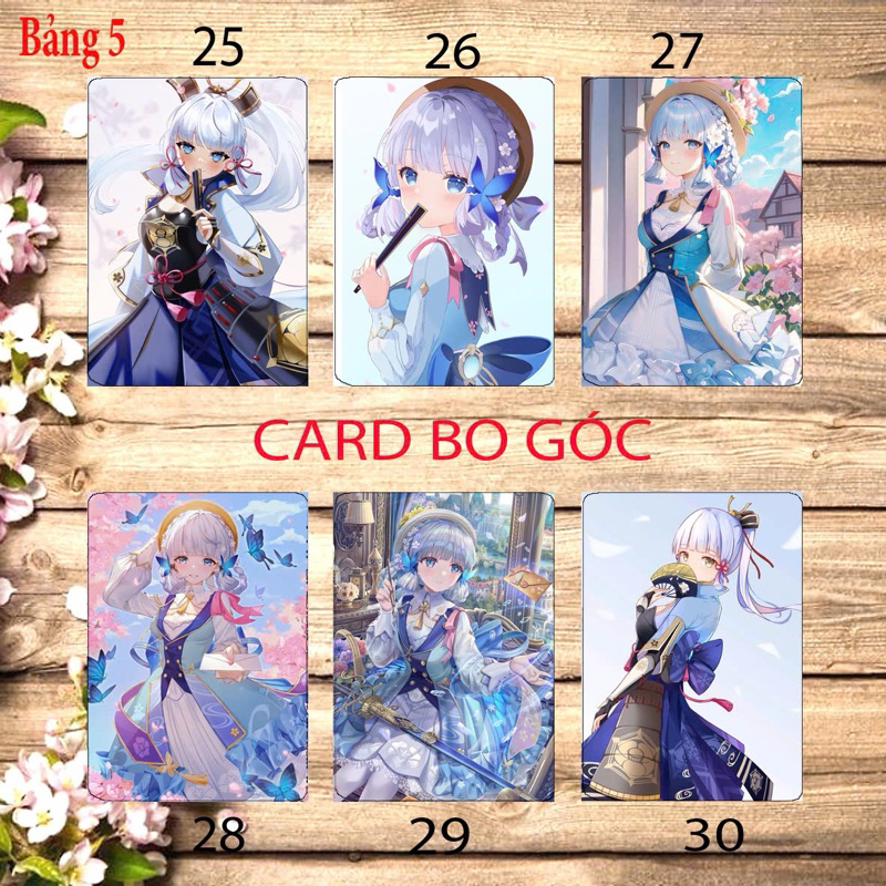 Kamisato Ayaka Genshin การ์ดภาพผลกระทบ 6 ใบ การ์ดต่างๆ/ Kamisato Ayaka กระเป๋าสตางค์การ์ด