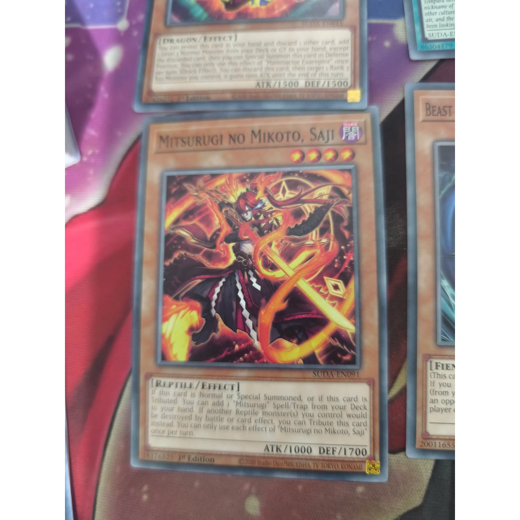 [Yugioh Funny Shop] การ์ด 1 ใบ Mitsurugi no Mikoto, Saji - SUDA-EN091 - ฉบับทั่วไป 1