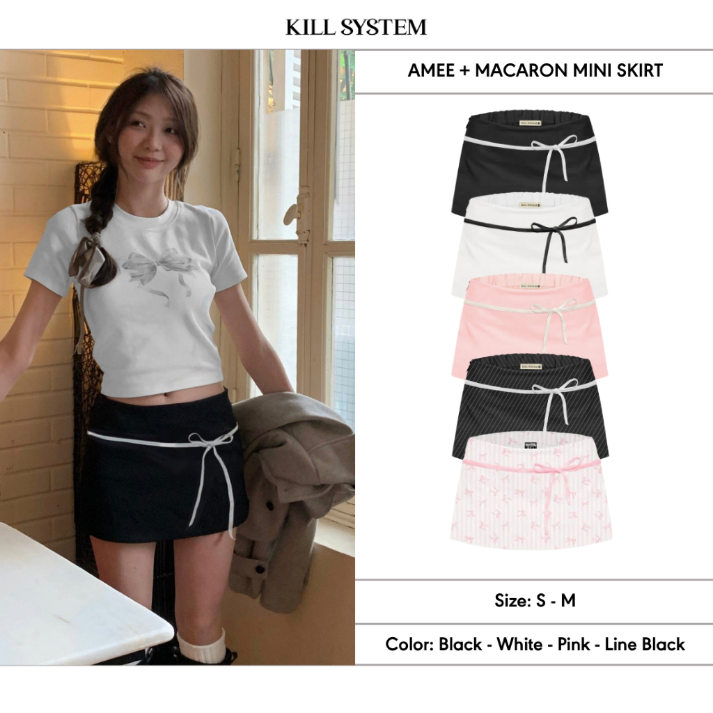 AMee Kill System กระโปรงโบว์เอวต่ํา
