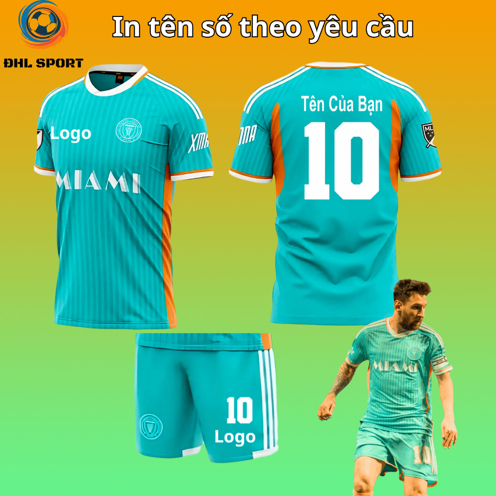( ผ้ายืดหยุ่นงา) เสื้อฟุตบอล Inter Miami Club สีครีมสีฟ้า เยือน 2024/2025 เสื้อบอลพิมพ์ลายชื่อและตัว