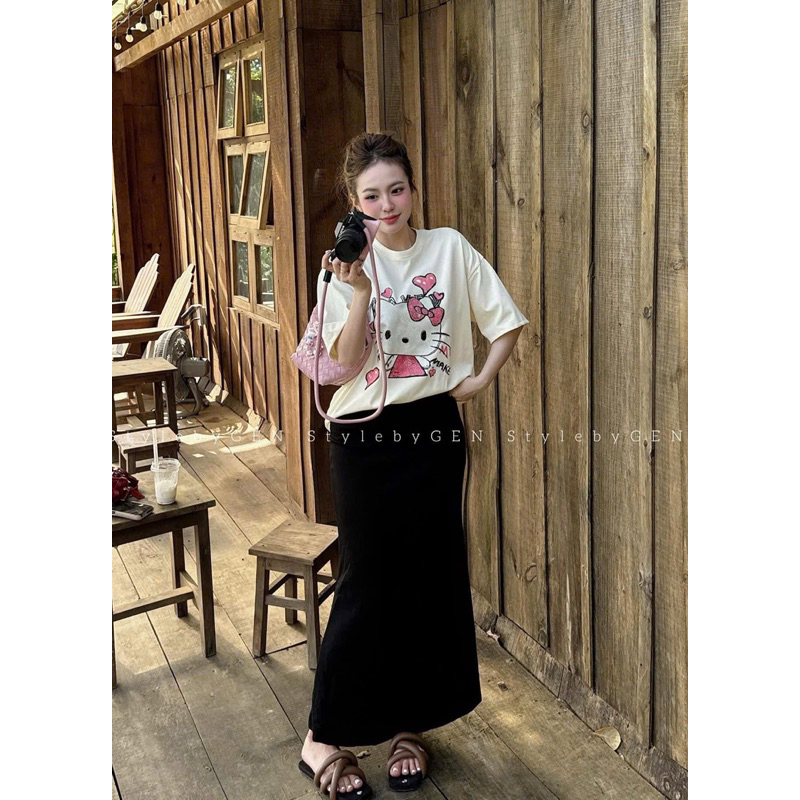 N24 ชุดเสื้อยืดกระโปรงหางปลา