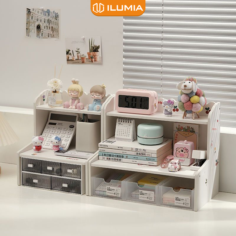 ชั้นวางโต๊ะทํางานสีขาว ยี่ห้อ ILUMIA - IG419