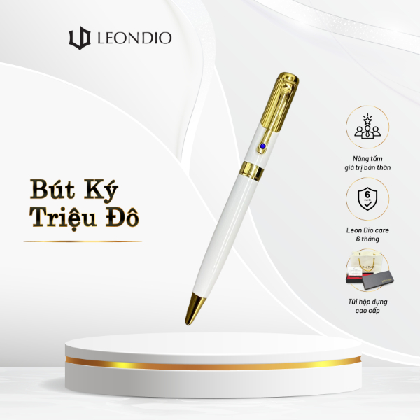 Leon Dio Lapis Lazuli White Premium Signing Pen, ปลายปากกา 0.7 มม., ปากกาลูกลื่นหมุนได้, ขออัพออนสลั
