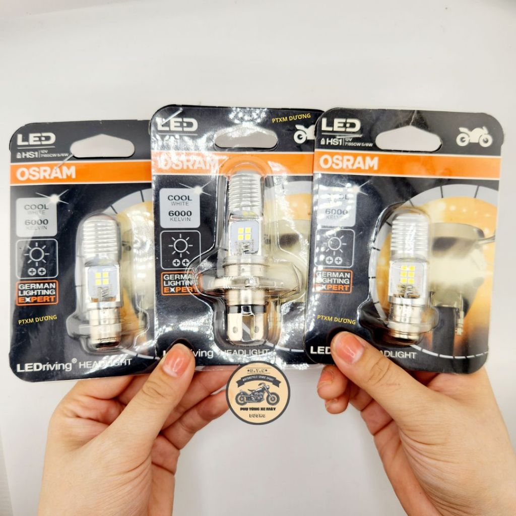 Osram หลอดไฟ LED มอเตอร์ไซค์ 3 ขา H4 - 2 ขา M5 12V
