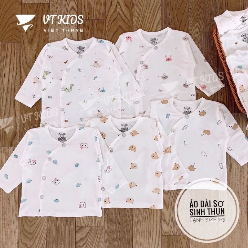 คอมโบ 3 - 5 VTKids เสื้อแขนยาวเด็กแรกเกิดผ้ายืดหยุ่นเย็นสําหรับเด็กชายและเด็กหญิงแรกเกิดตั้งแต่ 3-9ก