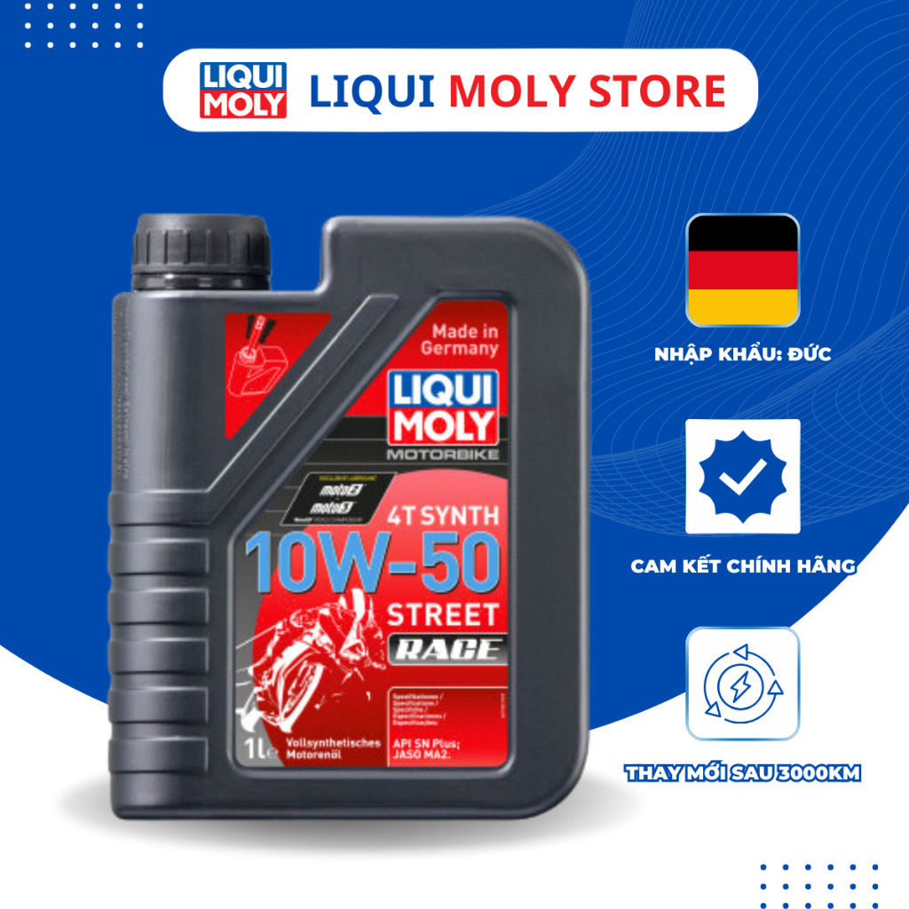 น้ํามัน Liqui Moly Street Race 10W50 สําหรับรถเกียร์ธรรมดาและเกียร์ธรรมดา - Made in Germany