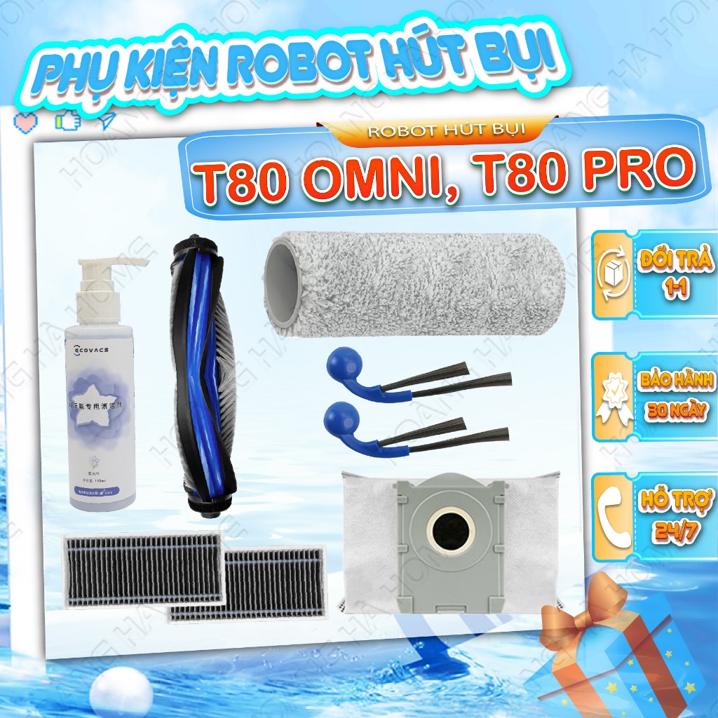 Ecovacs T80 Omni, T80 Pro อุปกรณ์เสริมเครื่องดูดฝุ่นหุ่นยนต์ - Ecovacs Deebot T80 Omni, T80 Pro อุปก